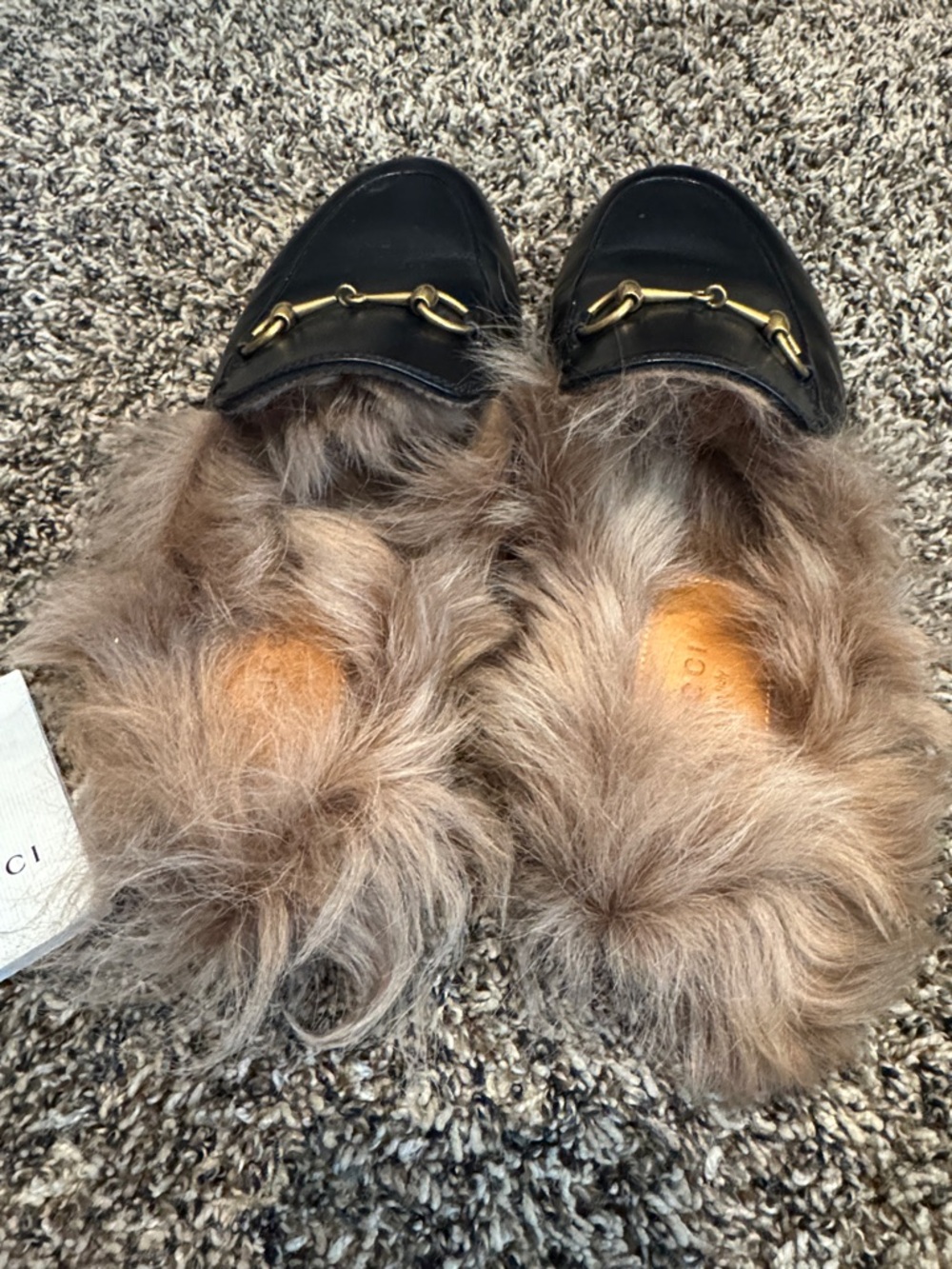 Gucci Black Leather Fur-Lined Horsebit Loafers Princeton size 38 - Picture 4 of 7